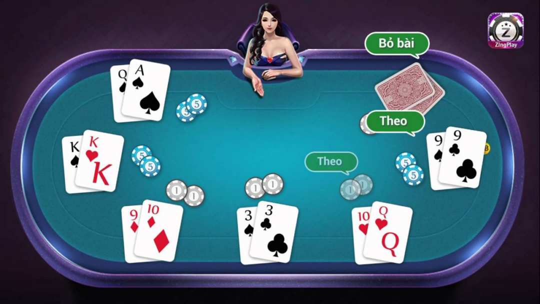 Giao diện Poker trên game trực tuyến